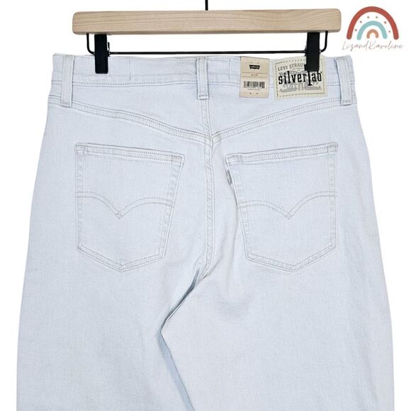 New! Levi's Silvertab High Waisted Mom Jean Light Wash Tapered Leg Jeans - Picture 5 of 15